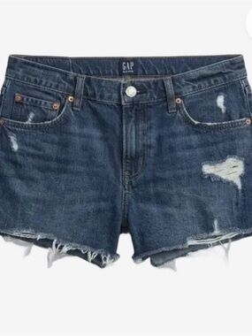 GAP Dark Blue Distressed Denim Cutoff Shorts